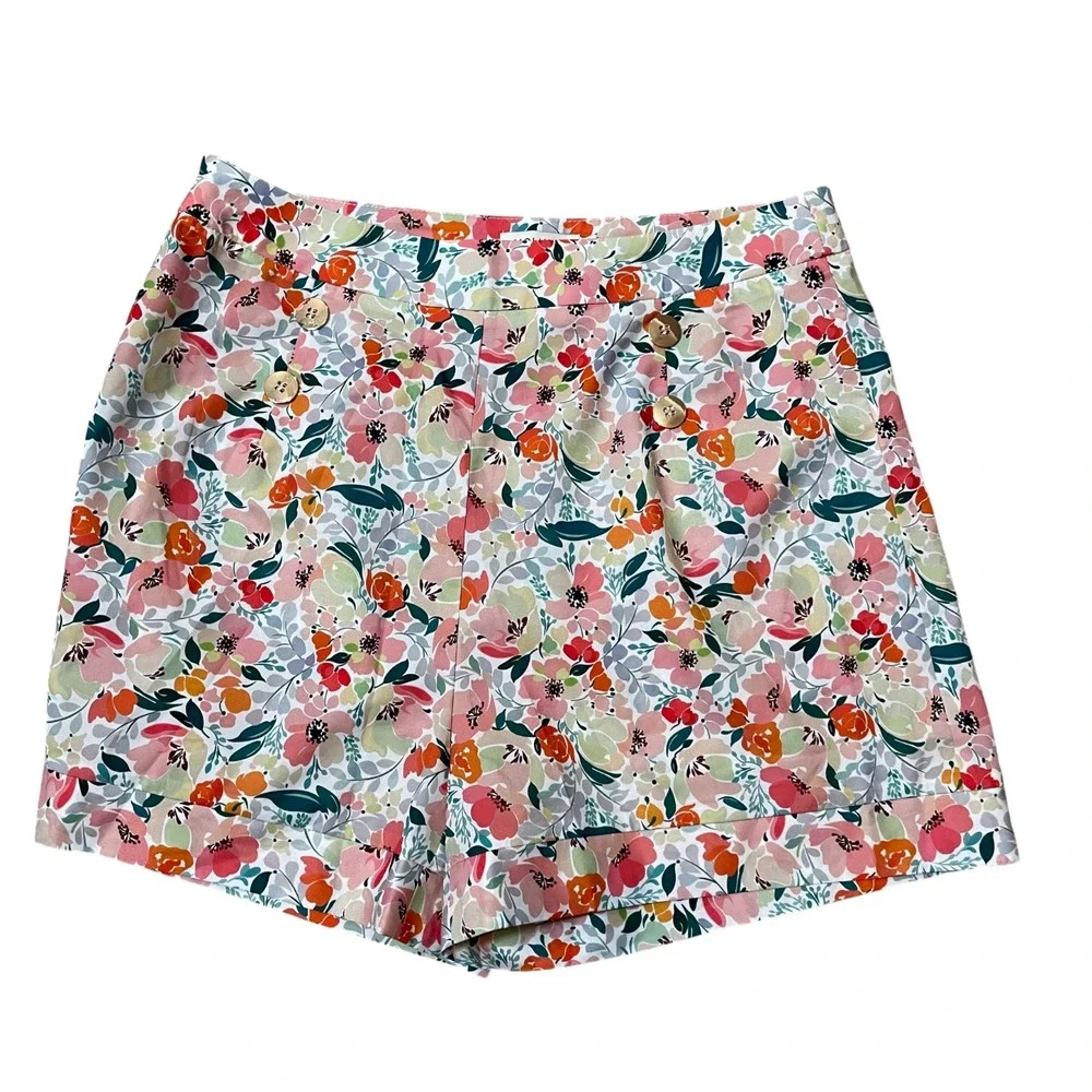 Molly Bracken Medium‎ Floral Shorts Flat Front Summer